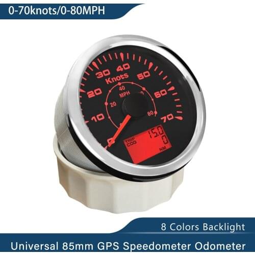 85mm GPS Speedometer Odometer 0-70Knots 0-80MPH For Boat Yacht Vessels With Trip Mileage
