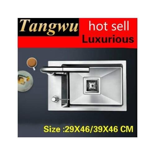 Free shipping Apartment mini balcony kitchen manual sink single trough do the dishes 304 stainless steel hot sell 29x46/39x46 CM