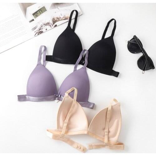 Seamless Soft Bra for Women Thin Strap Wireless Push Up Bra Backless Comfort Underwear Bralette Sexy Lingerie