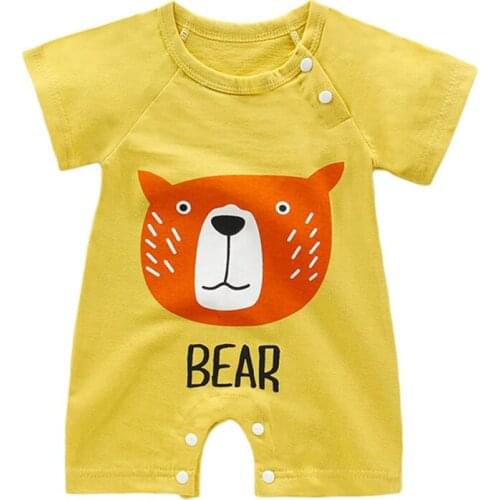 Summer Baby Bodysuits Infant Short-Sleeve Thin One-Pieces Toddler Printed Crawling Clothes Boys Girls Rompers Newborn Jumpsuits