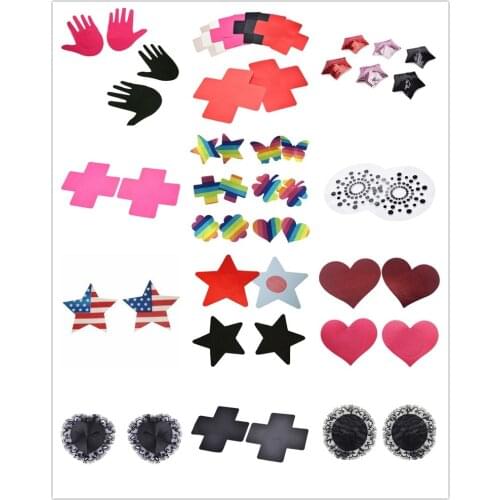 1 Pair Breast Petals Heart Shape Adhesive Nipple Covers Breasts Petals and Sticker Emptied Chest Breast Petals