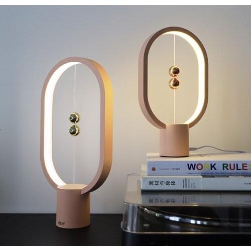 USB Rechargeable Mini Balance LED Table Lamp Ellipse Magnetic Mid-air Switch Eye-Care Night Light Touch Control
