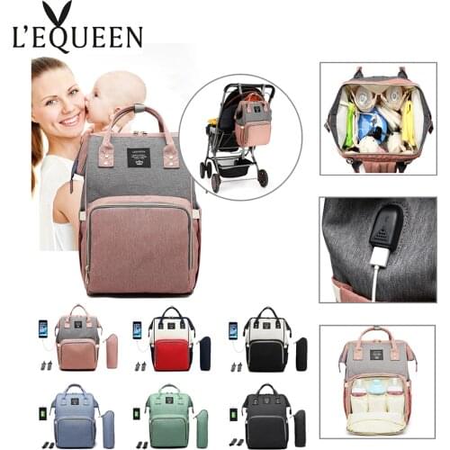LEQUEEN Fashion Mommy Bag Large Capacity Diaper Bag Backpack Stroller Bag Mochila Maternidade Mochila Diaper Bag Backpack