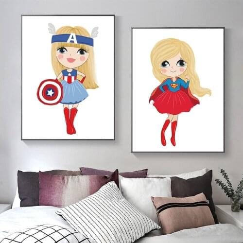 Nordic Decoration Cartoon Superhero Canvas Painting Poster and Print Classic Character Wall Art Picture for Kids Room Home Decor