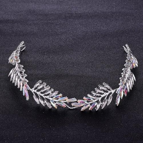 Silver color Rhinestone Crystal Bridal Headpiece Wedding Headband Women Hair Jewelry Bride Hairband Wedding Hair Accessories