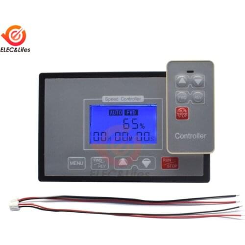 LCD Smart Digital Display 0~100% adjustable 60A PWM DC Motor Speed Controller Timing Reversible Remote control 12V 24V 36V 48V