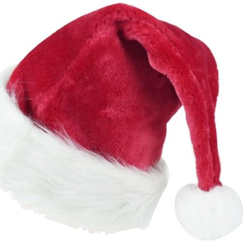 1pc Christmas Hat Plush Santa Claus Costume Caps For Adult Christmas Decoration Festival Party Supplies Xmas 2022 New Year Gifts