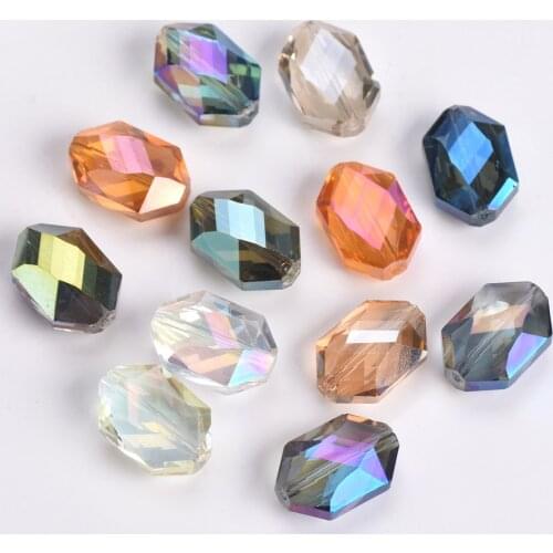 5pcs 18x13mm Oval Faceted Crystal Glass Prism Loose Crafts Beads for Jewelry Making DIY Curtains