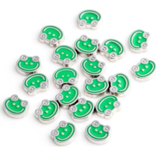 20Pcs/lot Green Frog Floating Charms Hand-made DIY for Glass Lockets