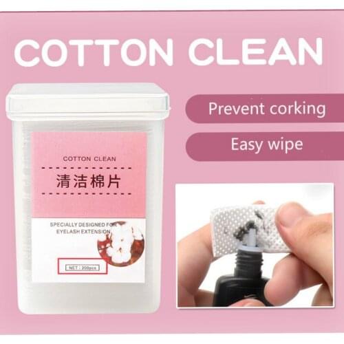 200pcs Eyelash Glue Remove Cotton Paper False Eyelash Glue Prevent Bottle Clogging Lint-Free Wipes Paper