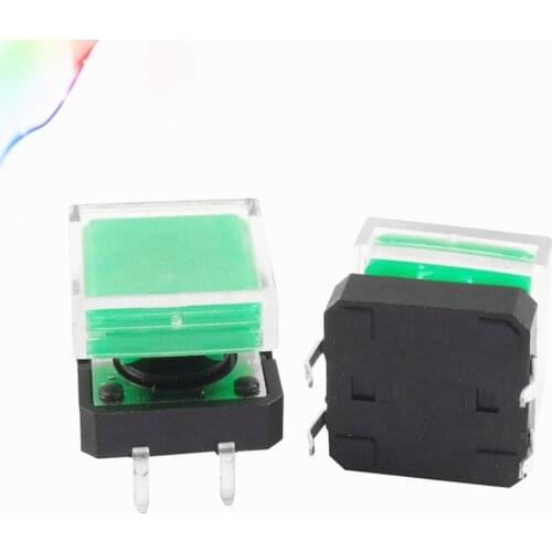 5 Pcs Momentary Tact Tactile Push Button Switch 12 x 12mm x 10mm 4 Pin DIP w Cap