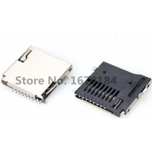 50PCS Micro SD Card Seat SMD 9Pin TF Micro SD Card Solder Socket Connectors Adapter Automatic PCB Connector Push/Push Type