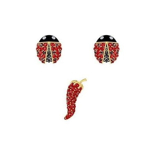 Asymmetric New Stud Earrings Set For Women Gift Jewelry Fashion Insect Chili 1:1 Swa