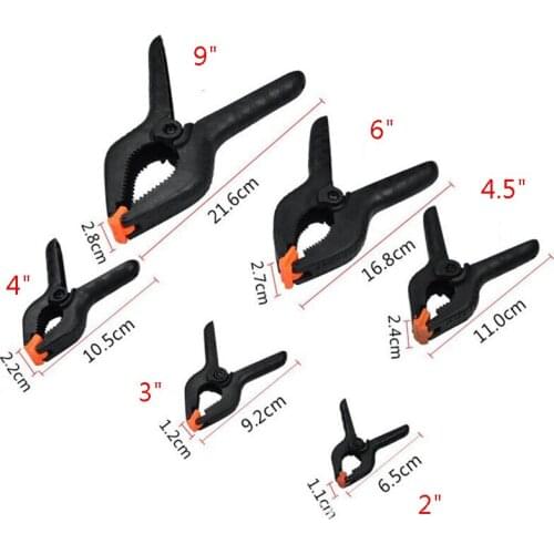 Free Shipping 10pcs/set 2" 3" 4" 4.5" 6" 9" Woodworking Spring Clip Background Tongs A Wooden Clamp Spring Clamp G12-1014