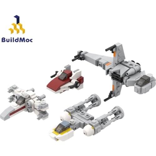 BuildMoc Creator Expert Weapons Rebel Starfighters -Original Trilogy X-Wing Y-Wing A-Wing and B-Wing Fighter Building Blocks Toy