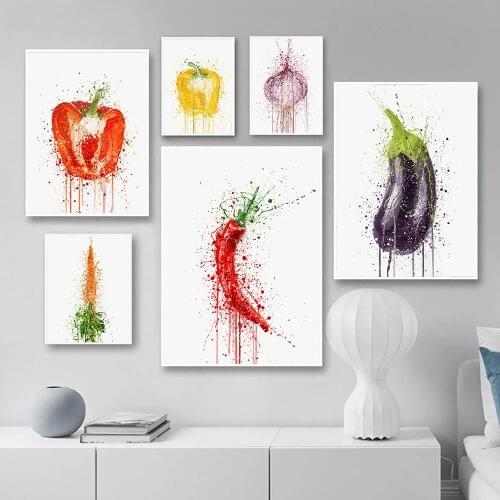 Kitchen Decor Print Dining Room Wall Art Picture Fresh Store Wall Decoration Print Fruit Vegetables Canvas Poster