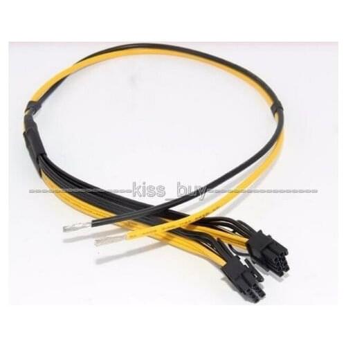 Dual PCIe PCI-E Graphics Video Card 8pin 6+2pin DIY Splitter Power Cable Cord D