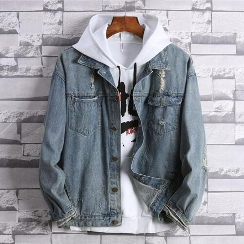 Denim Jacket Handsome Loose Long Sleeve Jacket Unisex Youth Student Denim Coat 2020 Best Selling Fashion Street Autumn Wear
