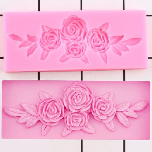Tree Rose Flower Form Silicone Molds Cookie Baking DIY Wedding Fondant Cake Decorating Tools Candy Clay Chocolate Moulds