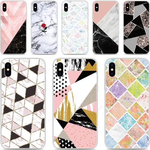 Geometric Marble Phone Case For OPPO Realme X50 5 6 Find X2 Reno A Ace 3 Pro K1 A92S A91 A52 A72 AX7 A5S A31 A8 A9 A5 2020 Cover