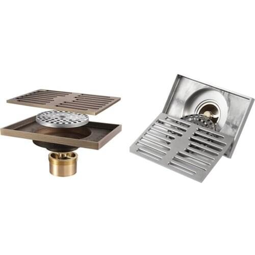 HIDEEP Antique Copper Floor Drain Large Flow Deodorant Floor Drain for Family Bathroom Toilet Kitchen Balcony Retail