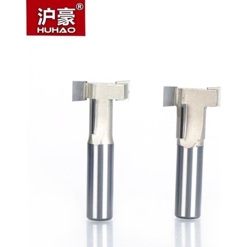 HUHAO 1pc 1/4" 1/2" Shank T Type Woodworking Cutter Engraving Edge Trimmer Router Bit Drawer Knife T Type Cutter For Wood