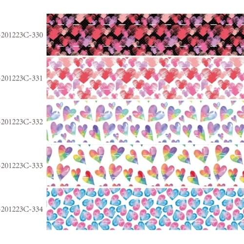 50 yards/lot) New style 22mm 25mm 38mm 50mm heart printed Valentines Day gift ribbon