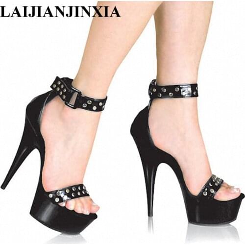 LAIJIANJINXIA Model shows new shoes open-toed sandals nightclub pole model T stage shows high heels womens shoes H-033