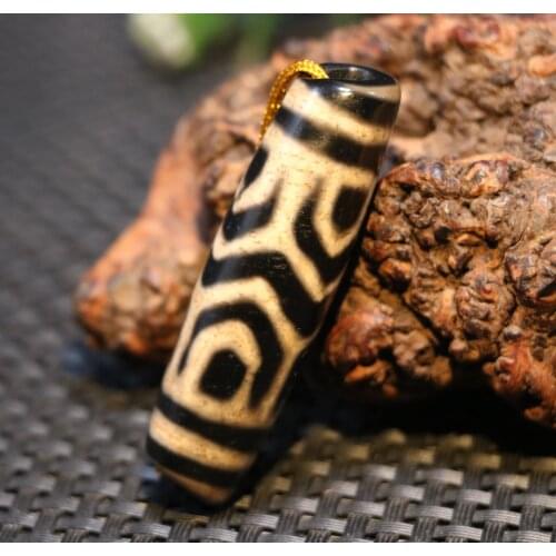 LKbrother Talisman Treasure Magic Energy Tibetan Old Agate KingKong Faqi Wide Hole dZi Bead Totem Pendant 4A
