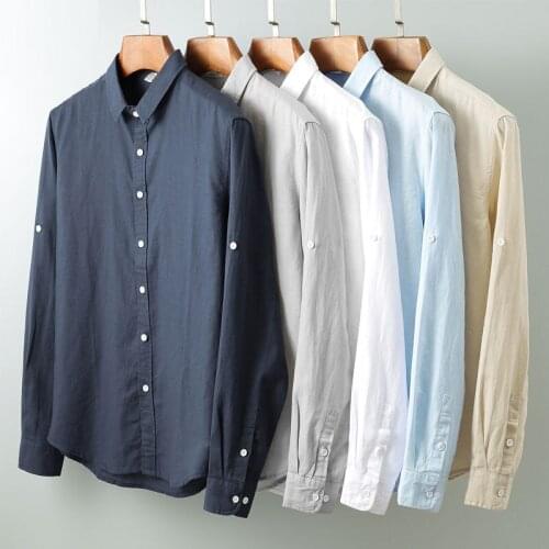 Luyaoskyen Mens Linen Shirts