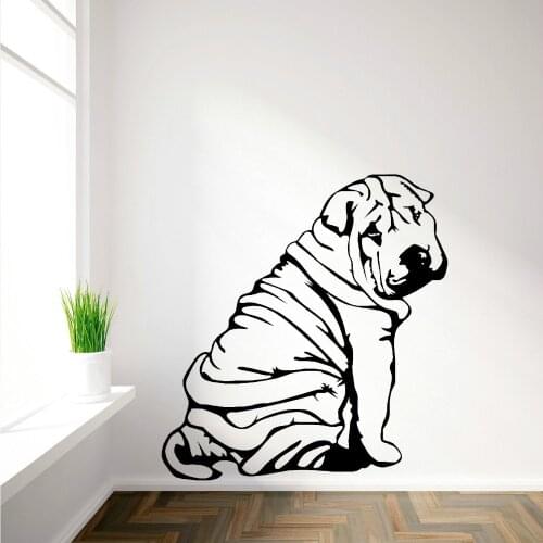 Cute Dog Wall Decals Pets Wall Stickers For Bedroom Living Room Vinyl Wall Stickers Home Decor Art Mural L285