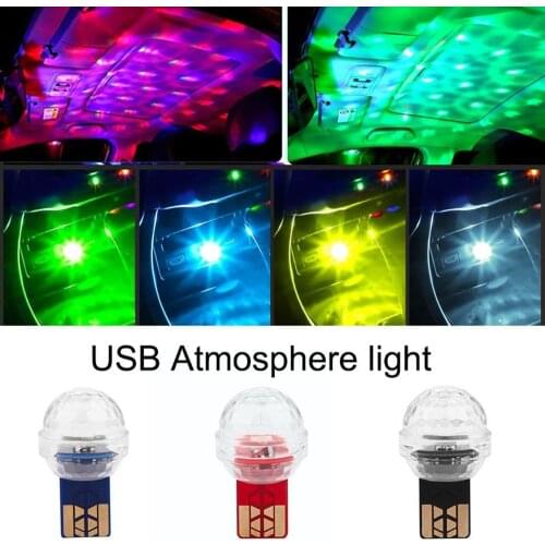 Mini USB Car Interior Atmosphere Light Colorful Music Sound Dj Lamp For Skoda Octavia A7 Superb 2 Fabia Rapid Yeti Kodiaq Kamiq