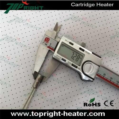 White Wire Heater AC 24V 40W 7.3 x 16.2mm Customized Cartridge Heater