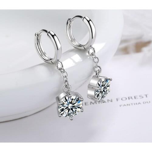 Newest Fresh Simple Hoop Earrings For Women Tiny Smooth Huggies With Small Zirconia Pendant Dangle Earring Accessories Gifts