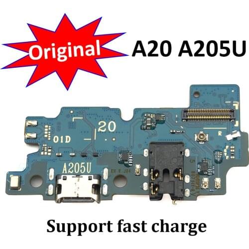 Original USB Port Charger Dock Plug Connector Charging Board Flex Cable For Samsung Galaxy A20 A205U Mic Microphone