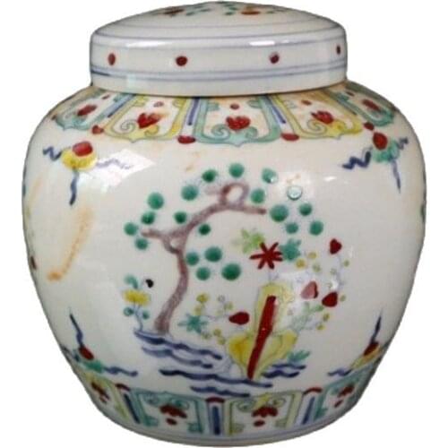 Early collection of Chenghua doucai Song zhu Mei pattern tin old porcelain