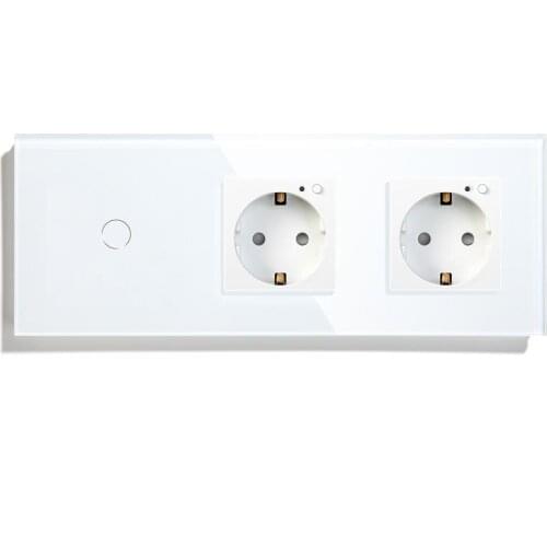 BSEED Wifi Touch Switch 1 Gang With Double Wifi EU Standard Socket