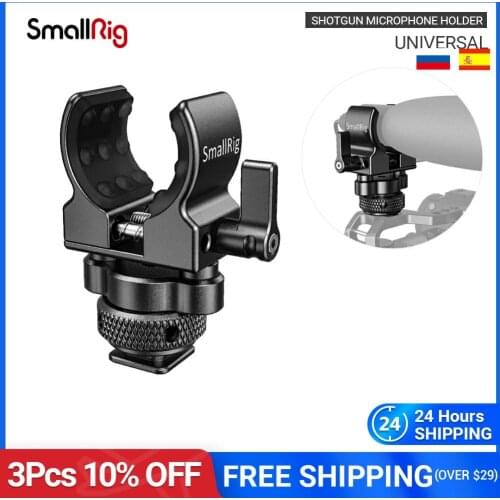 SmallRig DSLR Camera Cage Microphone Holder (Cold Shoe) With 19-25mm Diameter Microphone Shock Clamp Holder - 2352