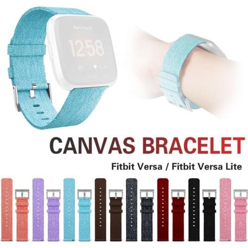 Premium Canvas Replacement Sport Wristband Watch Band Strap For Fitbit Versa Fitbit Versa Lite Bracelet 8 Color