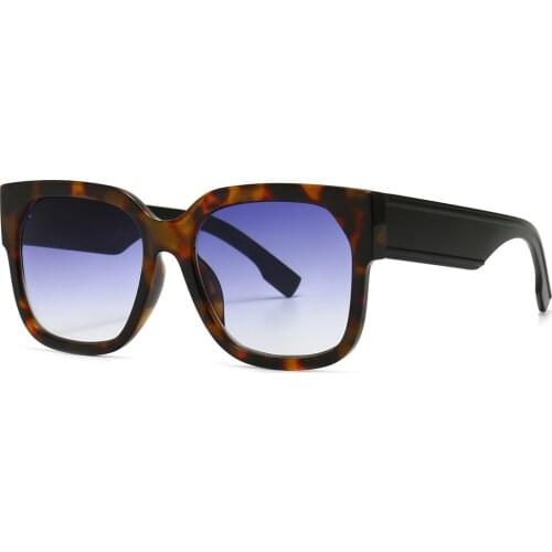 Veshion Retro Square Sunglasses for Men Blue Leopard Brown Hot-selling Big Sun Glasses for Women Summer Style Uv400 2021