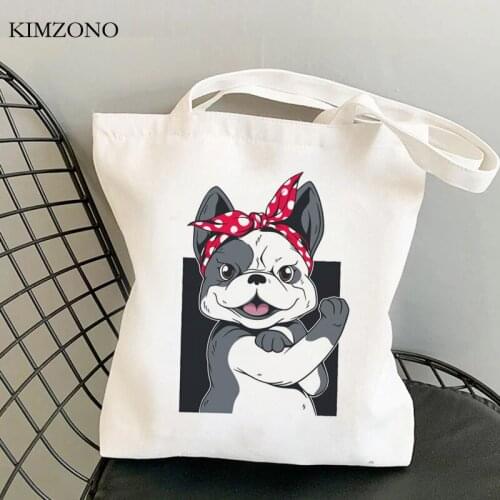 French Bulldog shopping bag bolsa shopper canvas jute bag shopper shopping bag reciclaje woven tote bolsa compra custom