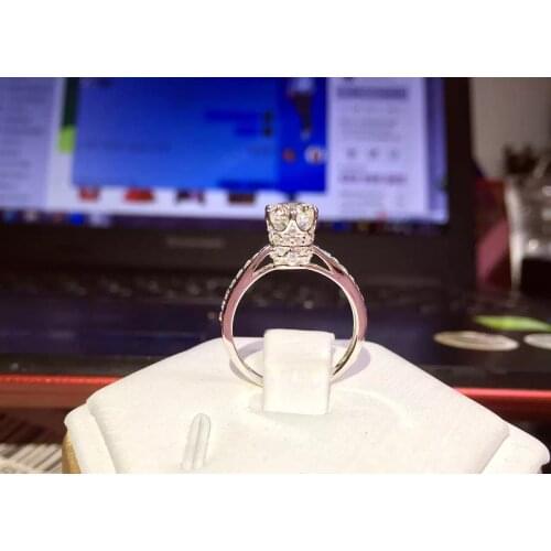 TR247 Rings For Women 1 Carat nscd Simulated Gem Engagement Wedding Solitaire Ring with accents jewelry