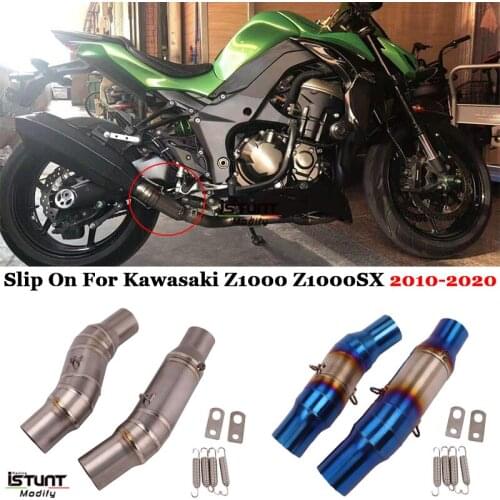 Z1000 Motorcycle Exhaust Muffler Modified Connection Middle Link Pipe 51mm Slip On For Kawasaki Z1000 Z1000SX 2010-2020