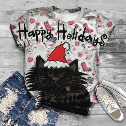 Woman Tshirts Harajuku Tops Plus Size Women Short Sleeve 3D Christmas Printed O-Neck Tops T-Shirt mujer camisetas футболка