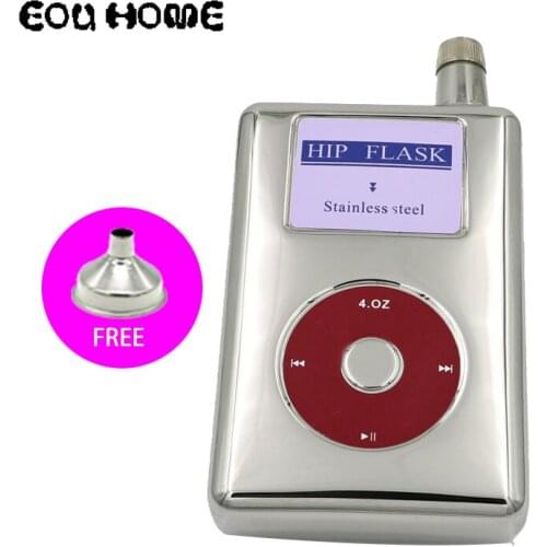 1/2/4Pcs Creative Mp3 Shape Stainless Steel Hip Flasks Alcohol Portable Whisky Wine Bottle Personalised Flask Groomsmen Gift 4oz