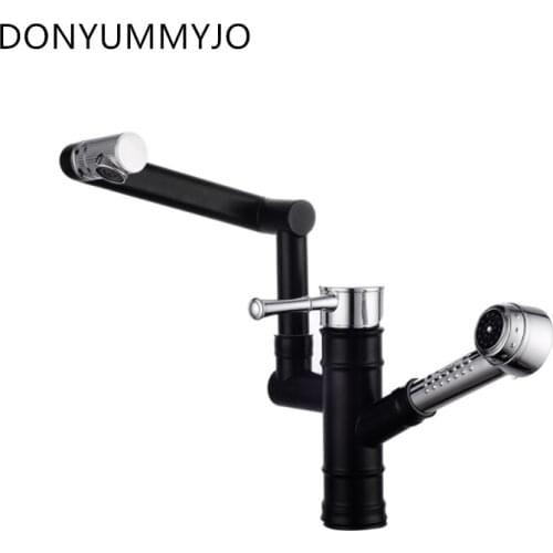 1pc High Quality Pull-type Hot and Cold Water Faucet Kitchen Sink Full Copper Telescopic Rotatable Laundry Sink Tap