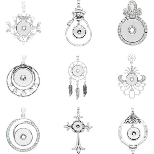 20mm 18mm Snap Button Pendants DIY Jewelry 5pcs/lot (No chain) KD3034