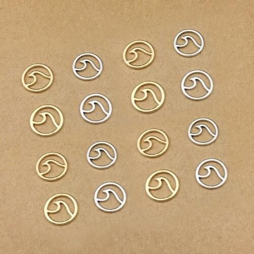 20pcs 11x11mm tiny sea wave charm enamel charms for jewelry making and crafting charm fashion bracelet pendant