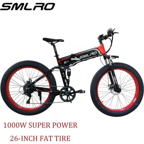 2021 New Foldable Electric Bicycle 1000W High Power Ebike 48V 10/14Ah Battery Electric Mountain Bikes for Adults and Teens