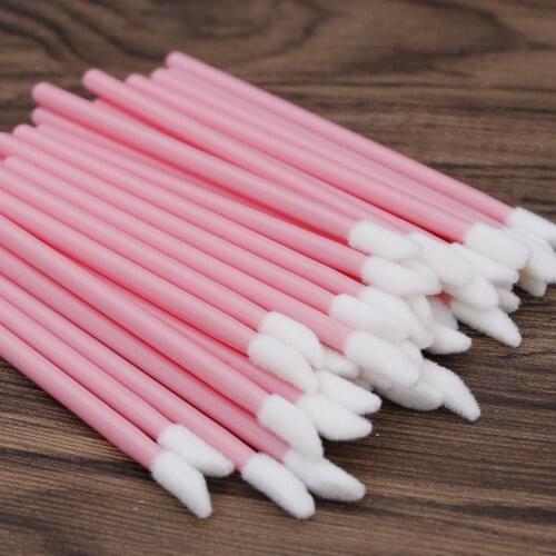 50pcs Disposable Cosmetic Makeup Lip Brush Lipstick Lip Gloss Wands Pen Cleaner Applicator Eyeshadow Lip Gloss Brushes Tools